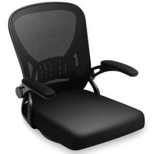 Darkecho 座椅子 回転座椅子 コンパクト アップフリップアームレスト 360度回転 デスクチェア 疲れない 椅子 メッシュ 和室オフ｜zoffmall