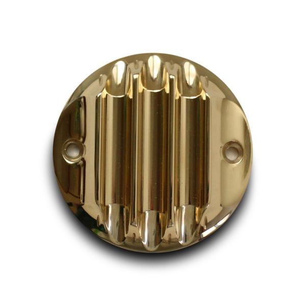 ZONオリジナル ブラス製 フィン型 ポイントカバー 真鍮削り出し 2穴 ハーレー バイク パーツ ...