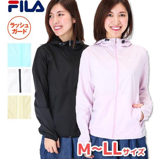 【ネコポスもOK】 軽量リップパーカー ラッシュガード レディース  【FILA(フィラ)】 無地 ...