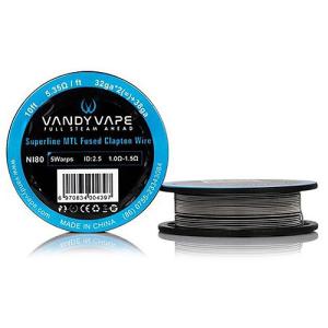 Vandy vapeバンディーベイプNi80 Superfine MTL Fused Clapton Wire 32ga*2(=)+38ga 1.0〜1.5ohm（＊ネコポス便、対象商品）