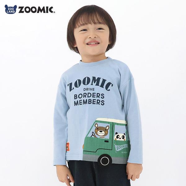 キッズ ロンT 長袖 Tシャツ アニマル 動物 くま パンダ 男の子 女の子ZOOMIC 80 90...