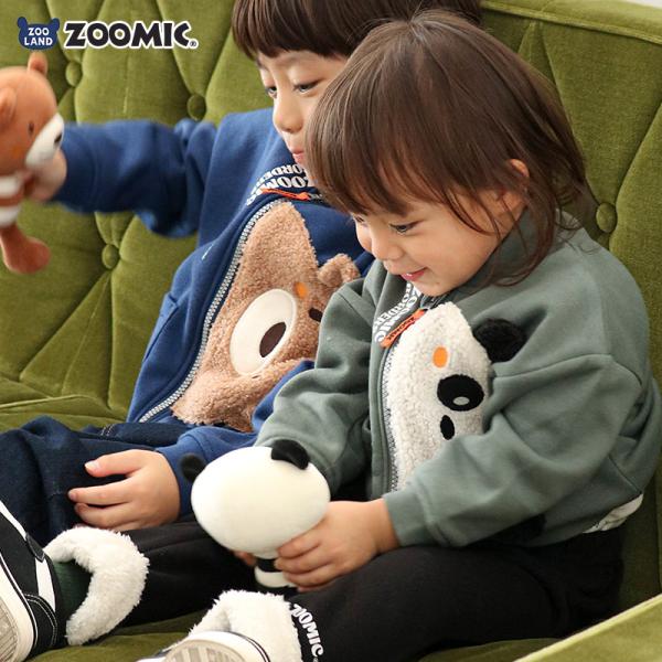 キッズ ジャケット ジップ 長袖 裏起毛 スウェット フリース ポケット付き 切替 ベビー トップス...