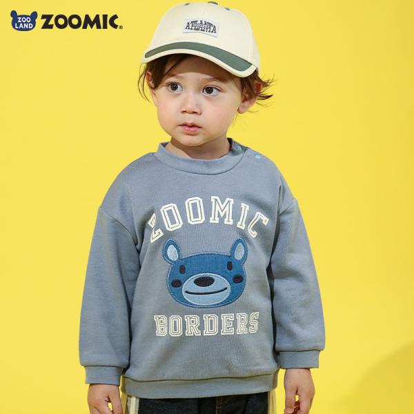 キッズ トレーナー 長袖 スウェット 裏毛 カレッジ風 デニム切替 ベビー服 トップス アニマル 動...