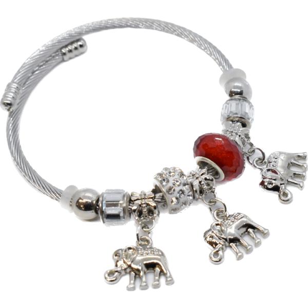 レディース ブレスブレスレット シルバーバングル 象 ゾウ DIY 韓国風 おしゃれ 贈り物 プレゼ...