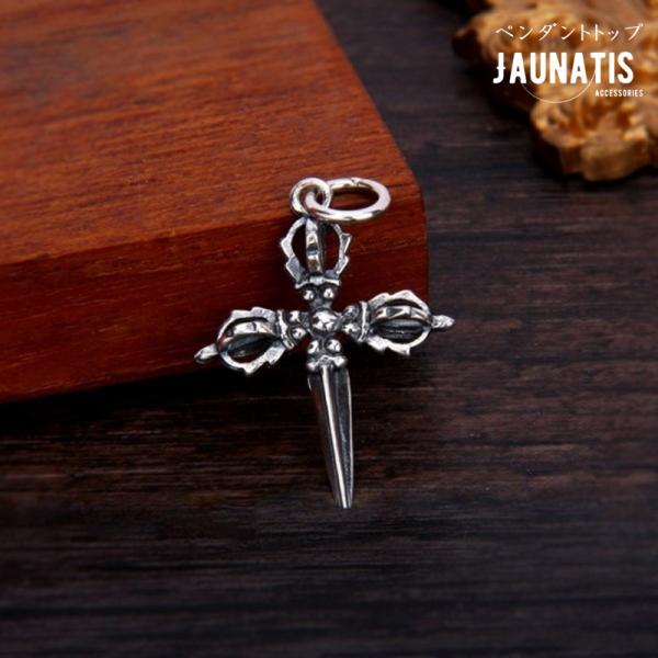 十字金剛杵 ペンダントトップ シルバー925 silver925 純銀素材 S925 縁起物 ネック...