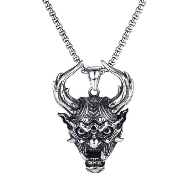 ステンレス鋼 ヴィンテージ バイキング 鬼ペンダント ネックレス ヒップホップ風 ダークデザイン 北...