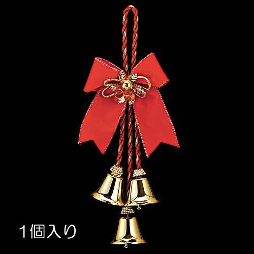 クリスマス 装飾品 店舗装飾 オーナメント)28cmレッドベルベットリボンベル(DF45/67)