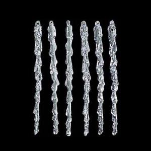 クリスマス 装飾品 つらら オーナメント)20cmアイスクル クリア (6個パック)(DF45/76)｜zoukasousyoku-d