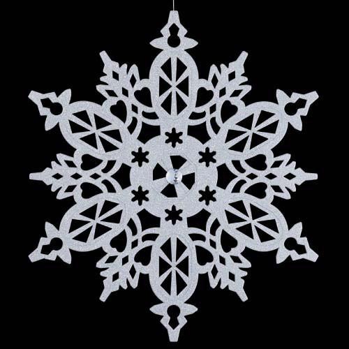 雪の結晶 クリスマス)60cmシャイニーエレガントスノーフレーク (両面)(DF45/75)