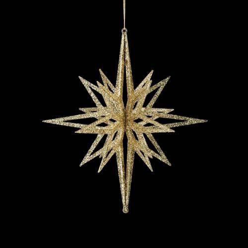 七夕 星 クリスマス)30cmシャイニーゴールドスター (立体)(DF45/73)