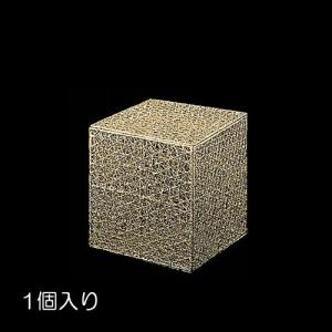 クリスマス 装飾品 七夕 バレンタイン)20cmグリッターワイヤーメッシュボックス ゴールド(DF45/78)｜zoukasousyoku-d