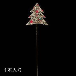 クリスマス 装飾品 オブジェ)シャイニーメッシュツリーピック(DF45/81)｜zoukasousyoku-d
