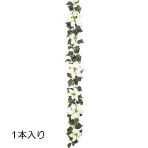 造花 店舗装飾 ディスプレイ クリスマス)エクセレントポインセチアガーランド (8) ホワイト(DF45/94)｜zoukasousyoku-d