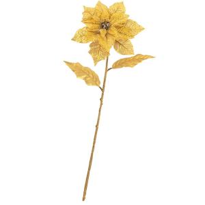 クリスマス 店舗 装飾 ディスプレイ 造花)メタリックポインセチアスプレイ(AB43) 入荷予定：04月中旬｜zoukasousyoku-d
