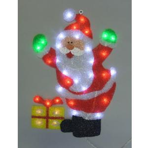 LED イルミネーション 窓)室内用　ウィンドウモチーフ　　サンタ＆ギフトボックス(CL21P83)｜zoukasousyoku-d