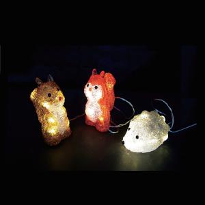 アクリルモチーフ LED リス＆ハリネズミ｜zoukasousyoku-d