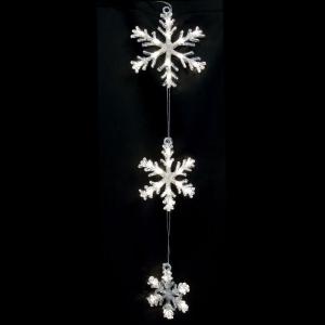 室内用LED スノーフレークライト３連 クリスマスイルミモチーフ(CL21P70)｜zoukasousyoku-d