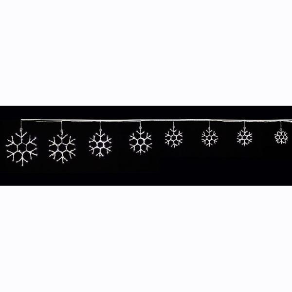 イルミネーション モチーフ 雪 結晶)スノーフレーク8連　白色(CL21P70)