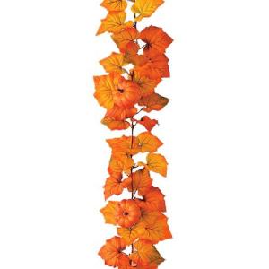 秋 ハロウィン 造花 フェイクグリーン 人工観葉植物）パンプキンガーランド(5/ワイヤー入り)　(DF46/131)｜zoukasousyoku-d