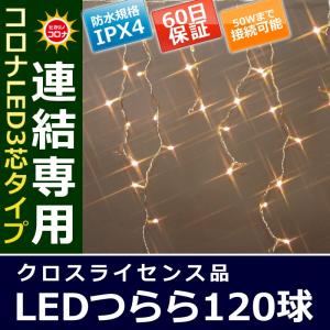 イルミネーション クリスマス ライト)コロナLED3芯タイプ120球つらら連結専用シルバーコード電球色球(CL21P26)｜zoukasousyoku-d