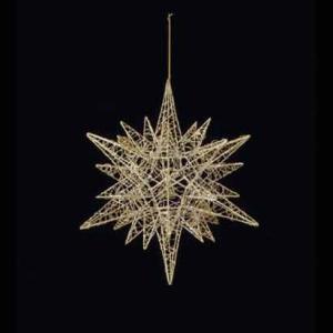 クリスマス装飾品　星　オーナメント)30cmワイヤースパイクスター(グリッター) ゴールド(AB86) 入荷予定：07月上旬｜zoukasousyoku-d
