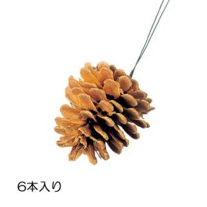 ディスプレイ 店舗装飾 クリスマス)80mmブリーチパインコーン (ワイヤー付き) (6個パック)(DF45/61)｜zoukasousyoku-d