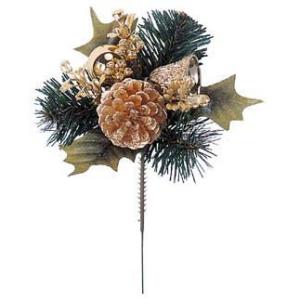 クリスマス 店舗 装飾 ディスプレイ 造花)ゴールドベルボールピック(DF45/60)