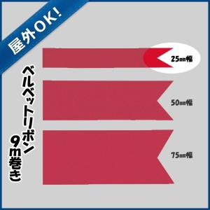 屋外OK クリスマス装飾品 リボン オーナメント)25mm幅ベルベットリボン (9m)(DF45/62)｜zoukasousyoku-d