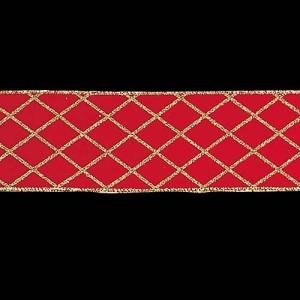 クリスマス装飾品 リボン オーナメント)65mm幅クロスベルベットリボン (ワイヤー入り) (450cm)(DF45/62)｜zoukasousyoku-d