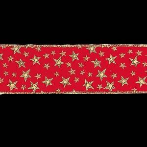 クリスマス装飾品 リボン オーナメント)65mm幅スターベルベットリボン (ワイヤー入り) (450cm)(DF45/62)｜zoukasousyoku-d