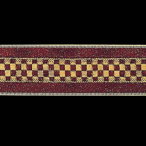 クリスマス装飾品 リボン オーナメント)65mm幅チェックセンターベルベットリボン (450cm)(...