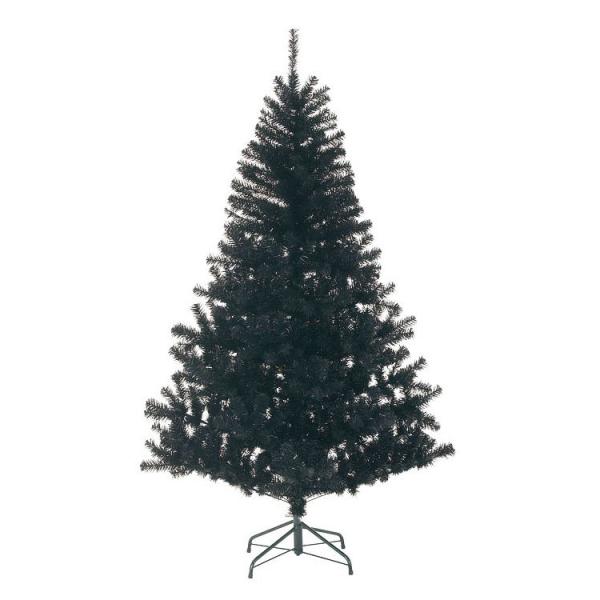 クリスマスツリー 店舗装飾 ディスプレイ)防炎180cmブラックノーブルパインワイドツリー (ヒンジ...