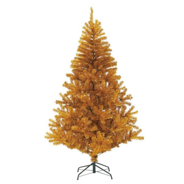 クリスマスツリー 店舗装飾 ディスプレイ)防炎180cmゴールドノーブルパインワイドツリー (ヒンジ...