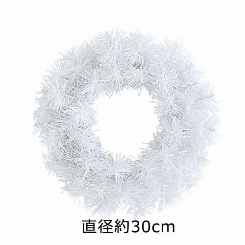 クリスマス デコレーション 店舗 装飾)防炎30cmピュアホワイトノーブルリッチリースx50(DF4...