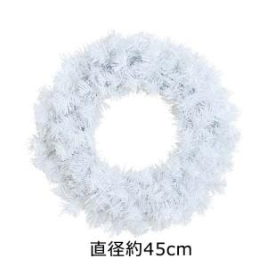 クリスマス デコレーション 店舗 装飾)防炎45cmピュアホワイトノーブルリッチリースx100(DF45/23)｜zoukasousyoku-d