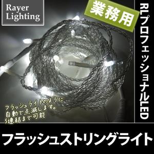 屋外 イルミネーションライト クリスマス 看板装飾)2芯フラッシュストリングライト クリアコード ホワイト色電源部別売り(RL42)｜zoukasousyoku-d