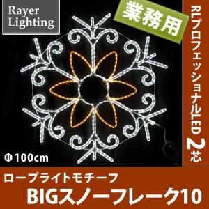 屋外 イルミネーションライト雪の結晶)BIG スノーフレーク10 ホワイト×シャンパン色(RL123)｜zoukasousyoku-d