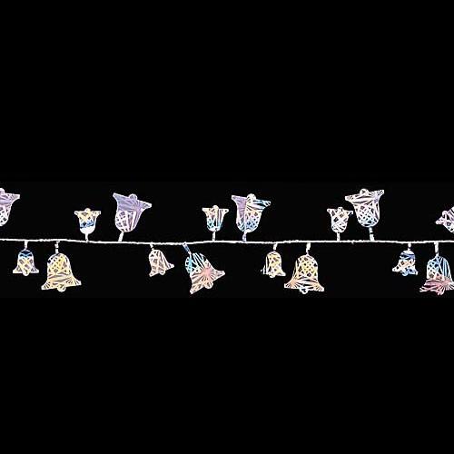 ガーランド ベル クリスマス装飾品)270cmホログラムベルガーランド (ワイヤー入り) シルバー(...