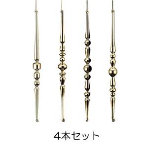 クリスマス オーナメント 装飾品)25cmシャイニーゴールドフィニアル (4個セット)(DF45/39)｜zoukasousyoku-d