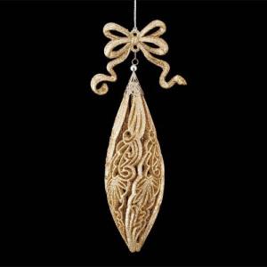 オーナメント 豪華 クリスマス)20cmシャンペーンゴールドボウフィニアル(DF45/51)｜zoukasousyoku-d