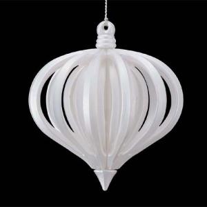 オーナメント 豪華 クリスマス)9cmパールホワイトオーバル(DF45/53)｜zoukasousyoku-d