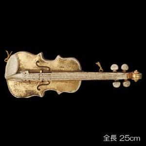 クリスマス 装飾品 オーナメント)25cmゴールドアンティークバイオリン(DF45/47)｜zoukasousyoku-d