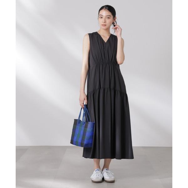 「NANO universe」 ノースリーブワンピース M ブラック レディース