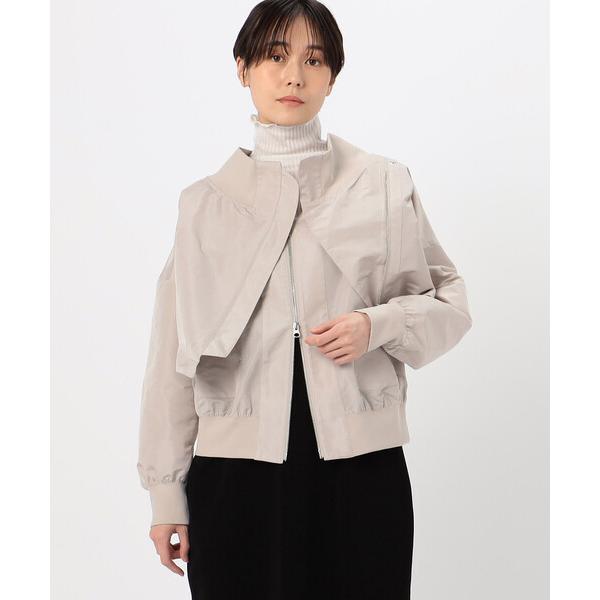 ブルゾン アウター 「 +サイズ 」 「レイヤード」シャンブレータフタ ブルゾン レディース