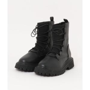 ブーツ スポっと履けるレースアップブーツ レディース