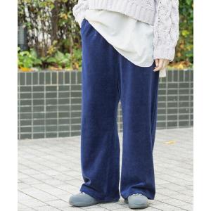 パンツ ベロアストレートパンツ レディース