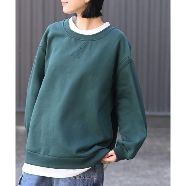 トレーナー スウェット レイヤード風裏起毛プルオーバー レディース