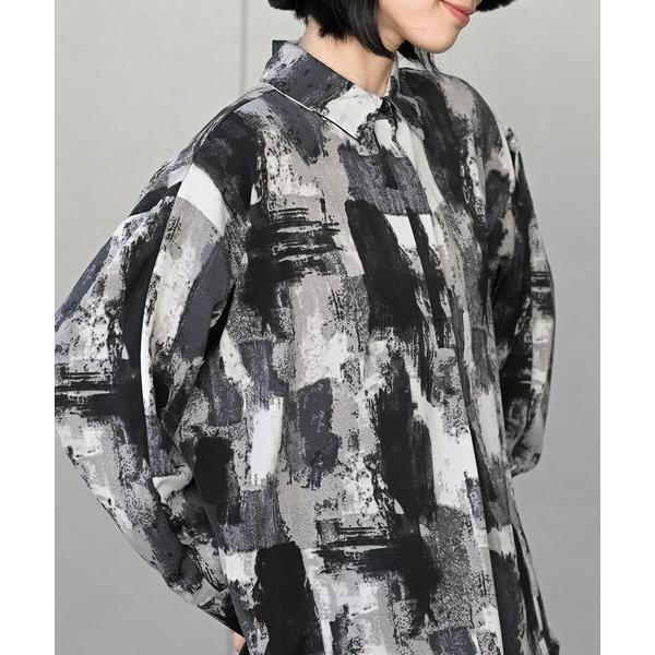 ブラウス シャツ アソートプリントタックブラウス レディース