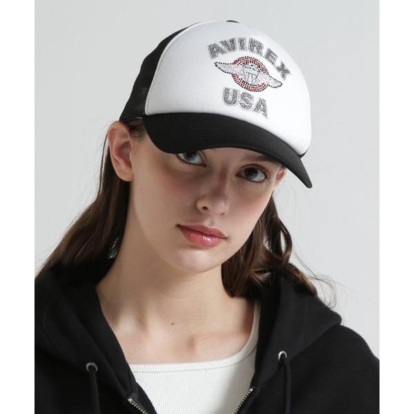 キャップ 帽子 「直営店限定」RHINESTONE VARSITY LOGO MESH CAP レデ...