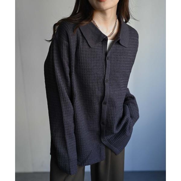 ポロシャツ ワッフルニットポロ（カーディガン） メンズ レディース